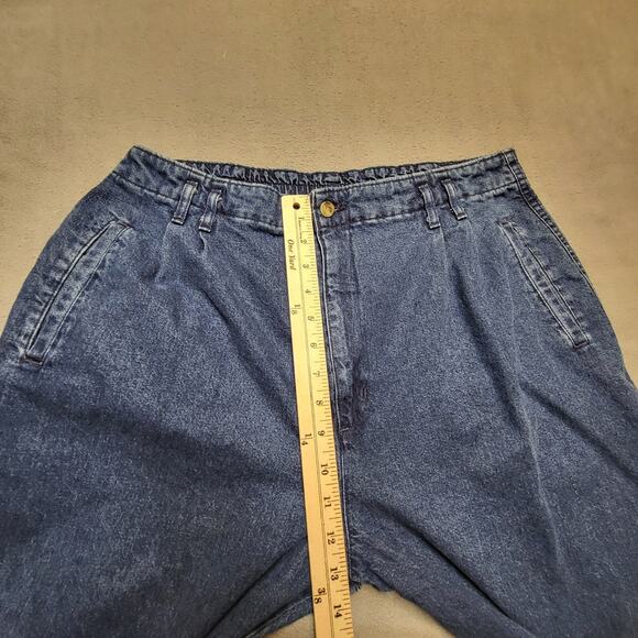 Vintage 90s Dockers Jeans Womens 16 Blue Pleated Mom Denim Distressed - Picture 8 of 11